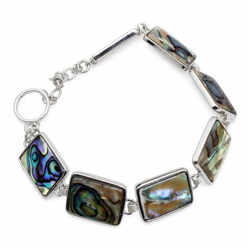 coquille bracelet, avec alliage de zinc, rectangle, Placage, bijoux de mode & unisexe, plus de couleurs à choisir Environ 21 cm, Vendu par PC