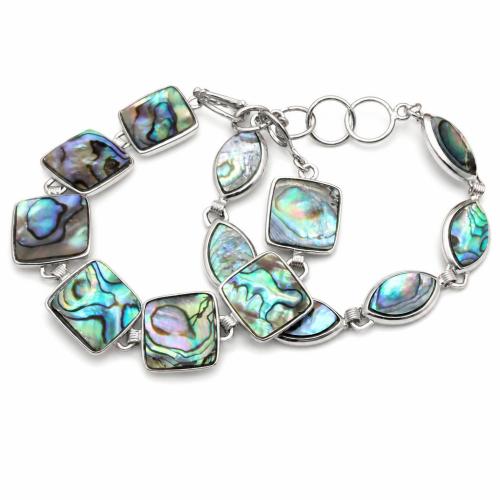 coquille d'ormeau bracelet, avec alliage de zinc, bijoux de mode & unisexe & styles différents pour le choix Environ 21 cm, Vendu par PC