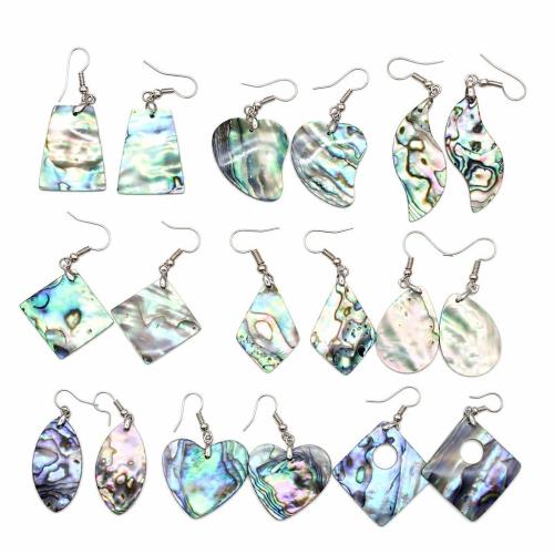 coquille d'ormeau Boucle d'oreille goutte, bijoux de mode & unisexe & styles différents pour le choix, Vendu par paire