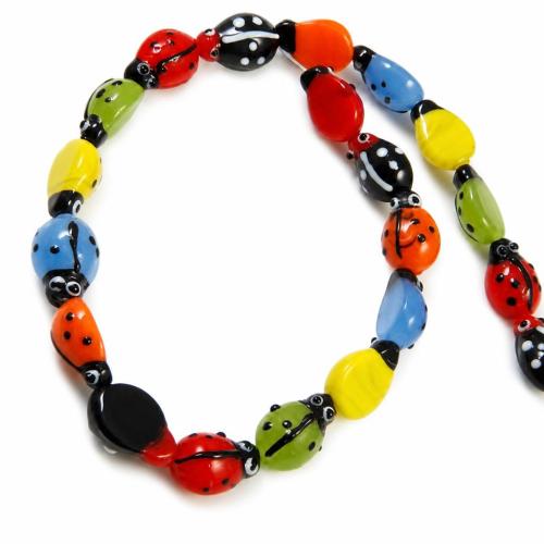 Tier Lampwork Perlen, gemischte Farben, 11x15x8mm, Bohrung:ca. 2mm, Länge:11.8 ZollInch, 20PCs/Strang, verkauft von Strang