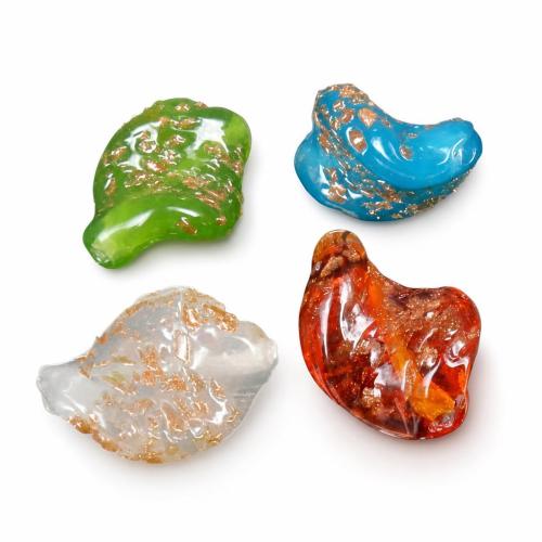 Goldsand Lampwork Perlen, Twist, keine, 20x15x5mm, Bohrung:ca. 1.5-2mm, Länge:16 ZollInch, 20PCs/Strang, verkauft von Strang
