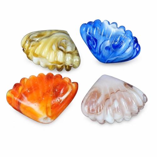 Goldsand Lampwork Perlen, Schale, handgemacht, keine, 20x16x9mm, Bohrung:ca. 1.5-2mm, Länge:16 ZollInch, 25PCs/Strang, verkauft von Strang