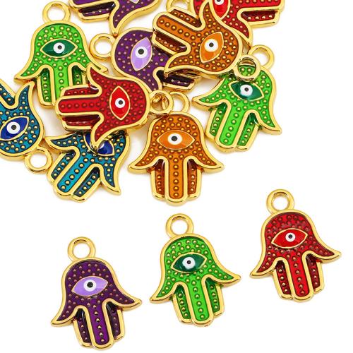 Fashion Evil Eye Pendant, 304 Stainless Steel, Hamsa, gold color plated, DIY & enamel 