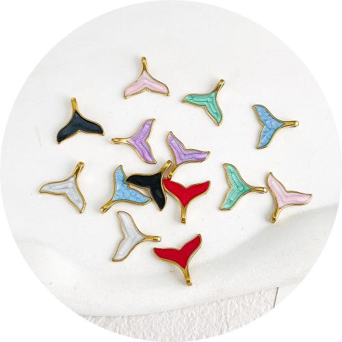 エナメル質のステンレス　ペンダント, ステンレス, 人魚の尾, メッキ, DIY, 無色 10パソコン/バッグ, 売り手 バッグ