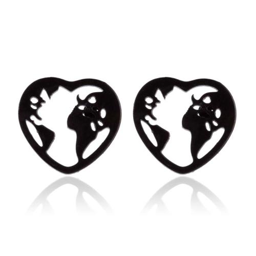 304 Stainless Steel Stud Earring, plated & for woman, 11mm 