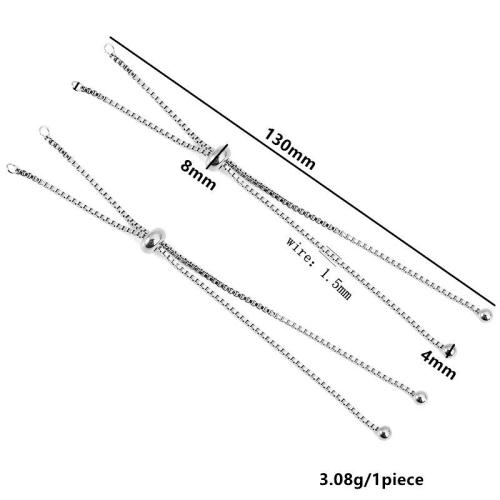 Stainless Steel Bracelet & Bangle Findings, 304 Stainless Steel, Vacuum Ion Plating, DIY & adjustable Approx 13 cm 