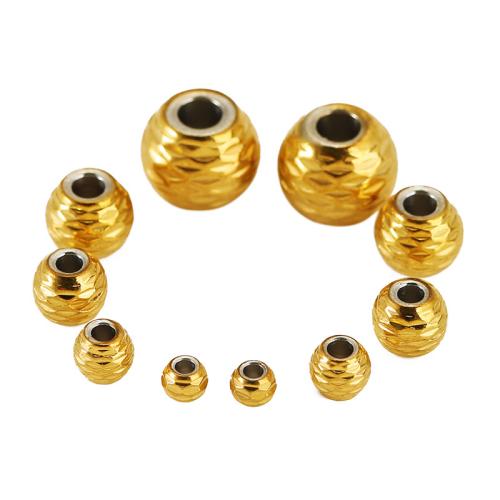 304 Stainless Steel Spacer Bead, Round, Vacuum Ion Plating, DIY 