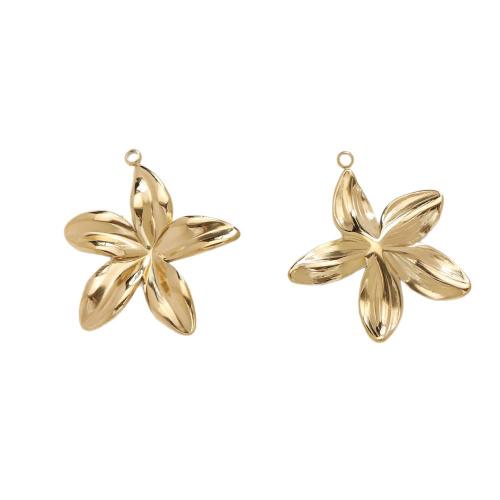 Stainless Steel Flower Pendants, 304 Stainless Steel, plated, DIY 