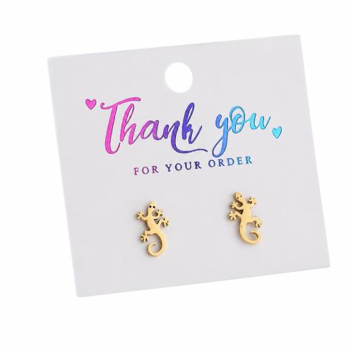 Acier inoxydable 304 boucle d oreille dormeuse, gecko, Placage, bijoux de mode & pour femme, plus de couleurs à choisir Vendu par lot