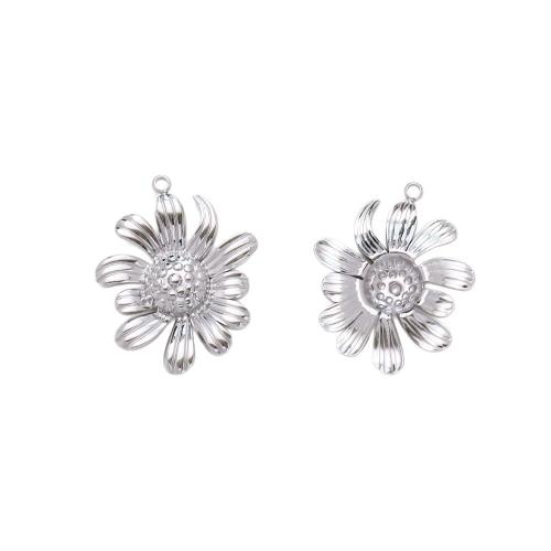 Stainless Steel Flower Pendants, 304 Stainless Steel, plated, DIY 