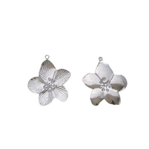 Stainless Steel Flower Pendants, 304 Stainless Steel, plated, DIY 