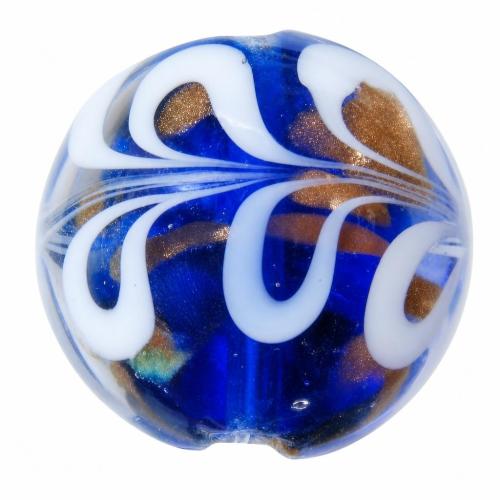 Gold Sand Lampwork Beads, Flat Round, handmade 