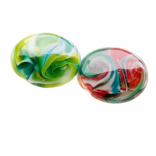 手作りランプワークビーズ, ランプワーク, 楕円, ハンドメイド, 無色 穴:約 2.5mm, 売り手 パソコン