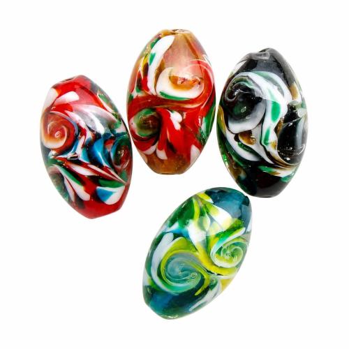 бусины Lampwork ручной работы, Лэмпворк, Овальная форма, Связанный вручную, Много цветов для выбора отверстие:Приблизительно 2.5mm, продается PC