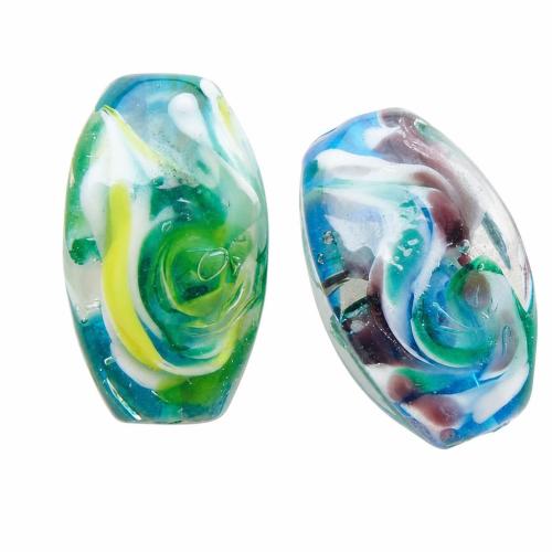 бусины Lampwork ручной работы, Лэмпворк, Овальная форма, Связанный вручную, Много цветов для выбора отверстие:Приблизительно 2.5mm, продается PC