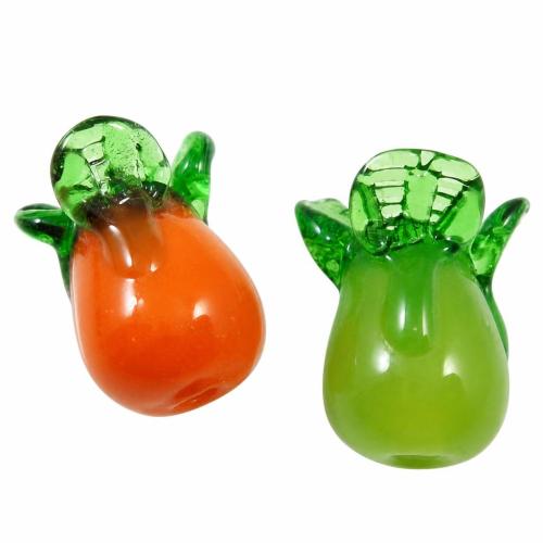 Pflanze Lampwork Perlen, Gemüse, keine, 13x18mm, Bohrung:ca. 2mm, verkauft von PC