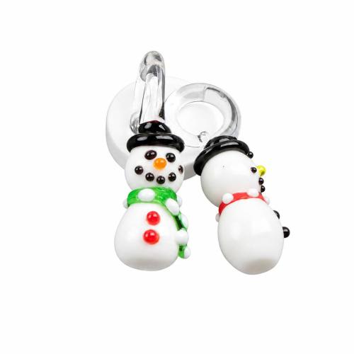 Lampwork Pendants, Snowman, DIY 35*9*8mm Approx 7mm 