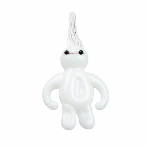 Lampwork Pendants, Snowman, DIY, white, 42*21*5mm Approx 7mm 