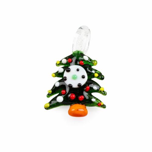 Lampwork Pendants, Christmas Tree, DIY, green, 33*21*5mm Approx 5mm 