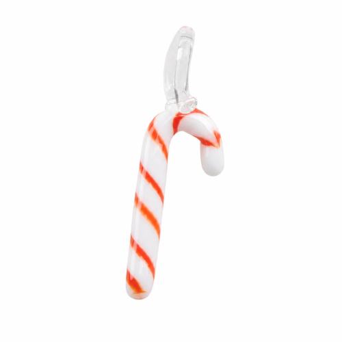 Lampwork Pendants, Christmas Candy Cane, DIY, white, 42*11*2mm Approx 6mm 