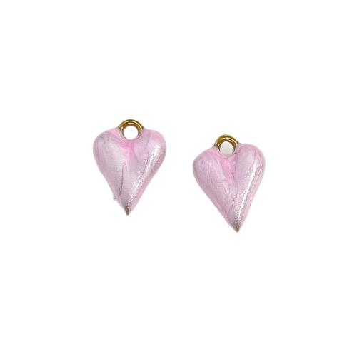 Stainless Steel Heart Pendants, plated, DIY & enamel 