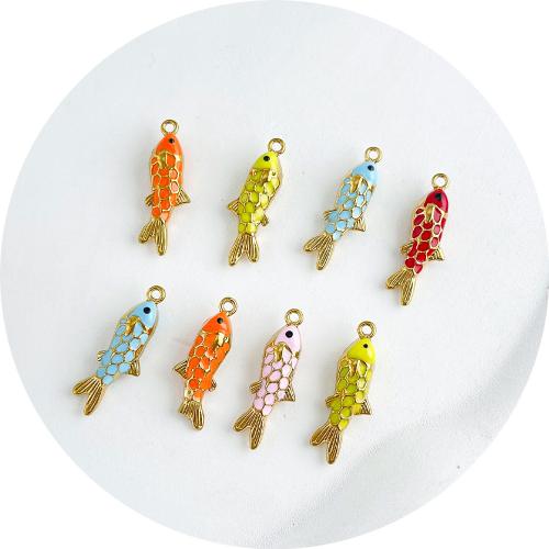 Edelstahl Tier Anhänger, Fisch, plattiert, DIY & Emaille, keine, 9x28mm, 10PCs/Tasche, verkauft von Tasche
