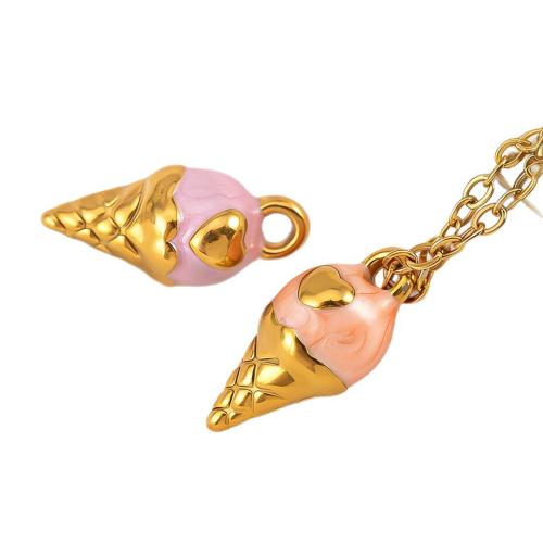 エナメル質のステンレス　ペンダント, ステンレス, アイスクリーム, メッキ, DIY, 無色 10パソコン/バッグ, 売り手 バッグ