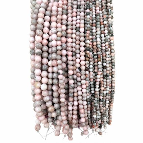 Zèbra Pierre, Jaspe de zèbre, Rond, DIY & normes différentes pour le choix, rose Environ 38 cm, Vendu par brin[