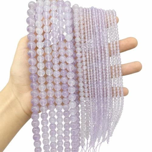 Single Gemstone Beads, Jade, Round, DIY purple Approx 38 cm 