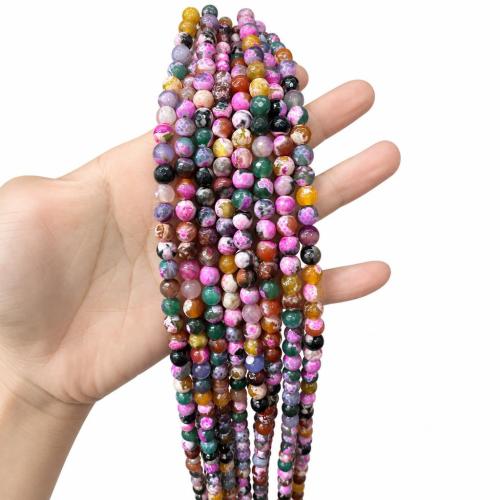 Perles agate de feu craquelées naturelles, agate feu, Rond, DIY & normes différentes pour le choix & facettes, plus de couleurs à choisir Environ 38 cm, Vendu par brin