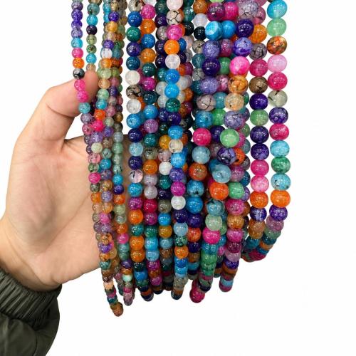 Perles agate veines de dragon naturelles, Rond, DIY & normes différentes pour le choix, plus de couleurs à choisir Environ 38 cm, Vendu par brin[
