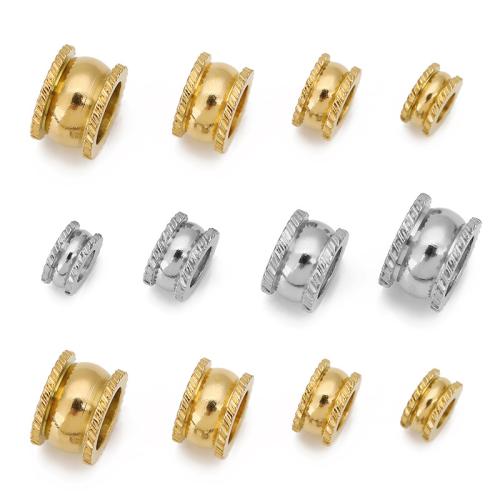 Stainless Steel Large Hole Beads, 304 Stainless Steel, Rondelle, Vacuum Ion Plating, DIY [