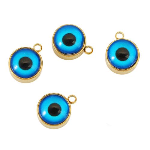 Fashion Evil Eye Pendant, 304 Stainless Steel, Vacuum Ion Plating, DIY & enamel 