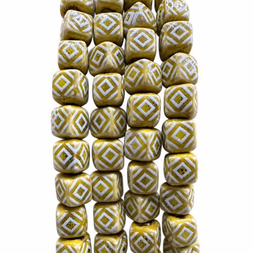 Perles de dessin de main de porcelaine, cadre, dessiné à la main, DIY, plus de couleurs à choisir, 11mm Vendu par sac
