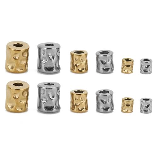 Cuentas con agujero grande de acero inoxidable, acero inoxidable 304, Tubo Esférico, Recubrimiento iónico al vacío, Bricolaje & diverso tamaño para la opción & superficie bache, más colores para la opción, Vendido por UD