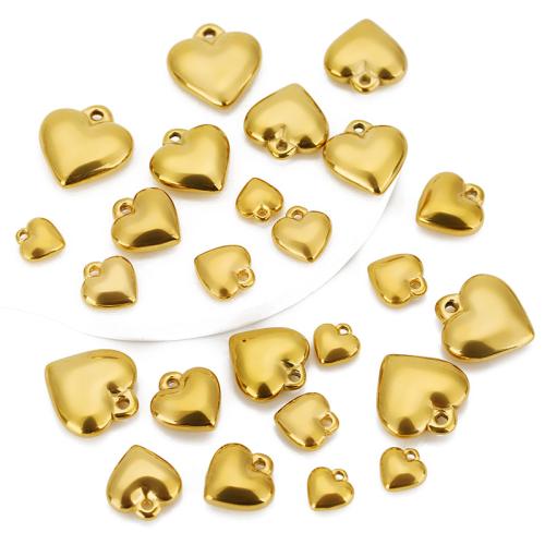 Stainless Steel Heart Pendants, 304 Stainless Steel, Vacuum Ion Plating, DIY 