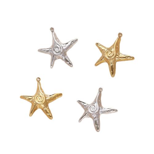 Colgantes de acero inoxidable de animales, acero inoxidable 304, Estrella de Mar, chapado, Bricolaje, más colores para la opción, 28x30mm, 10PCs/Bolsa, Vendido por Bolsa
