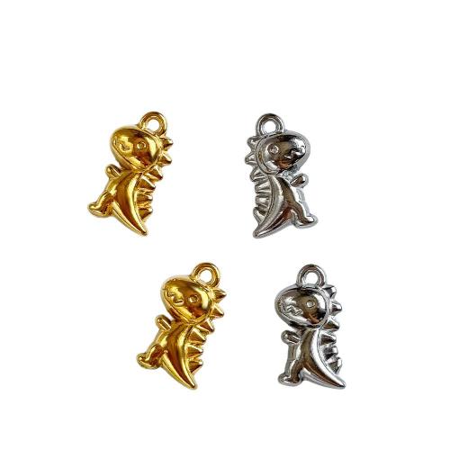 Colgantes de acero inoxidable de animales, acero inoxidable 304, Dinosaurio, chapado, Bricolaje, más colores para la opción, 10x18mm, Vendido por UD