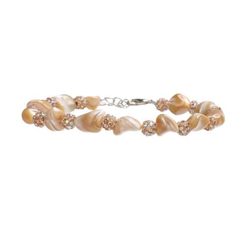 Nácar Pulsera, con aleación de zinc, con 5cm extender cadena, Irregular, hecho a mano, unisexo & con diamantes de imitación, más colores para la opción, longitud:aproximado 17 cm, Vendido por UD
