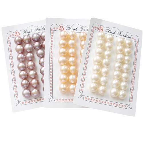 Perles nacres de culture d'eau douce demi percées , perle d'eau douce cultivée, bouton, naturel, semi-foré, plus de couleurs à choisir, grade AAA, 12-13mm Environ 0.8mm é, Vendu par fixé