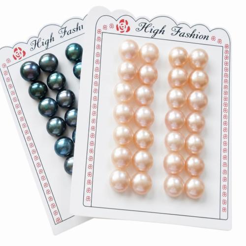 Perles nacres de culture d'eau douce demi percées , perle d'eau douce cultivée, bouton, naturel, semi-foré, plus de couleurs à choisir, grade AAA, 11-12mm Environ 0.8mm é, Vendu par fixé