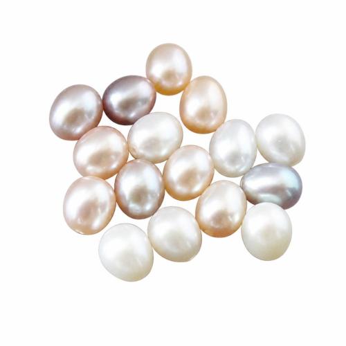 Halbgebohrte Süßwasser Zuchtperlen, Natürliche kultivierte Süßwasserperlen, Tropfen, natürlich, gemischte Farben, 7-7.5mm, Bohrung:ca. 2mm, 1200PCs/kg, verkauft von kg