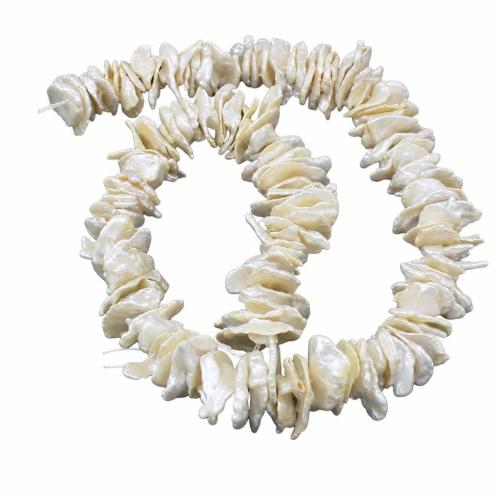 Keshi kultivierte Süßwasserperlen, Natürliche kultivierte Süßwasserperlen, Keishi, natürlich, weiß, Grad AAA, 13-16mm, Bohrung:ca. 0.8mm, Länge:ca. 15.3 ZollInch, verkauft von Strang