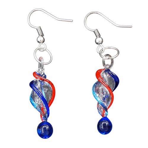 Boucle d'oreille goutte en verre coloré, chalumeau, laiton boucle d'oreille crochet pouce, Vendu par paire