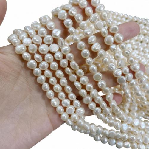 Bouton de culture des perles d'eau douce, perle d'eau douce cultivée, DIY, blanc, 6-7mm .96 pouce, Vendu par brin