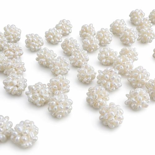 Ball Cluster Zuchtperlen, Natürliche kultivierte Süßwasserperlen, DIY & verschiedene Größen vorhanden, weiß, 12-16mm, verkauft von PC