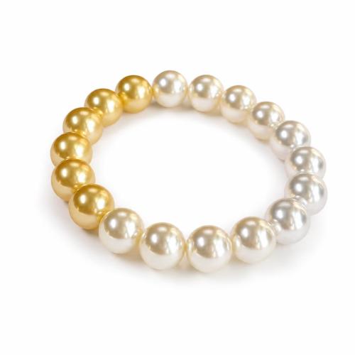 Shell Pearl Bracelet, Round, gradient color & for woman Approx 7 Inch 