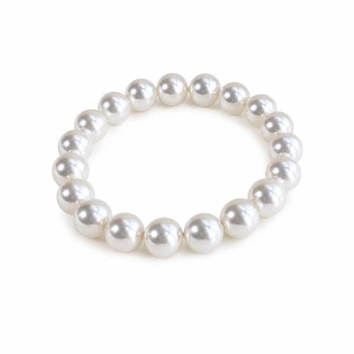 Crystal Pearl Bracelet, Round & for woman, white Approx 7 Inch 