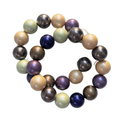 Shell Pearl Bracelet, Round, vintage & for woman, mixed colors, 14mm Approx 7 Inch 