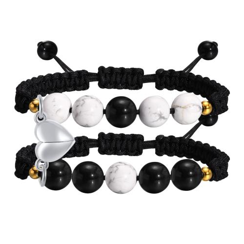 Piedra Abrazine Pulsera, con Magnesita & acero inoxidable 304, unisexo & con magnético & diferentes estilos para la opción & esmalte, Vendido por Set